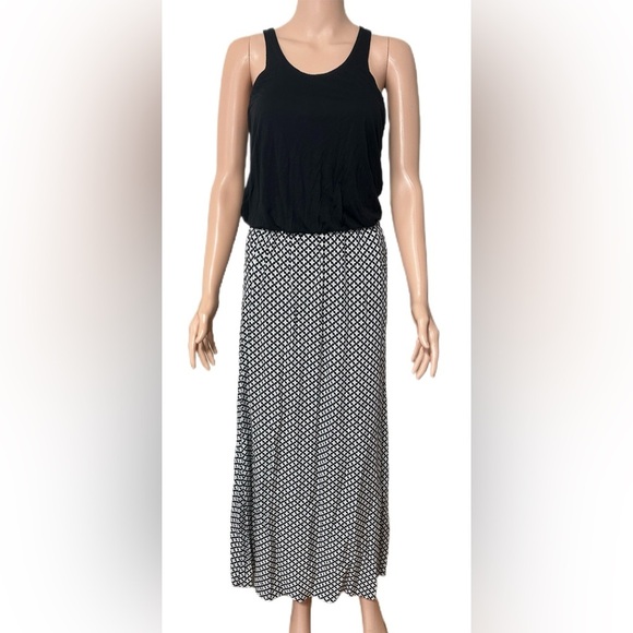 Victoria’s Secret Dress XS Black White Maxi Racerback Floral Print Modal Viscose - Picture 1 of 8